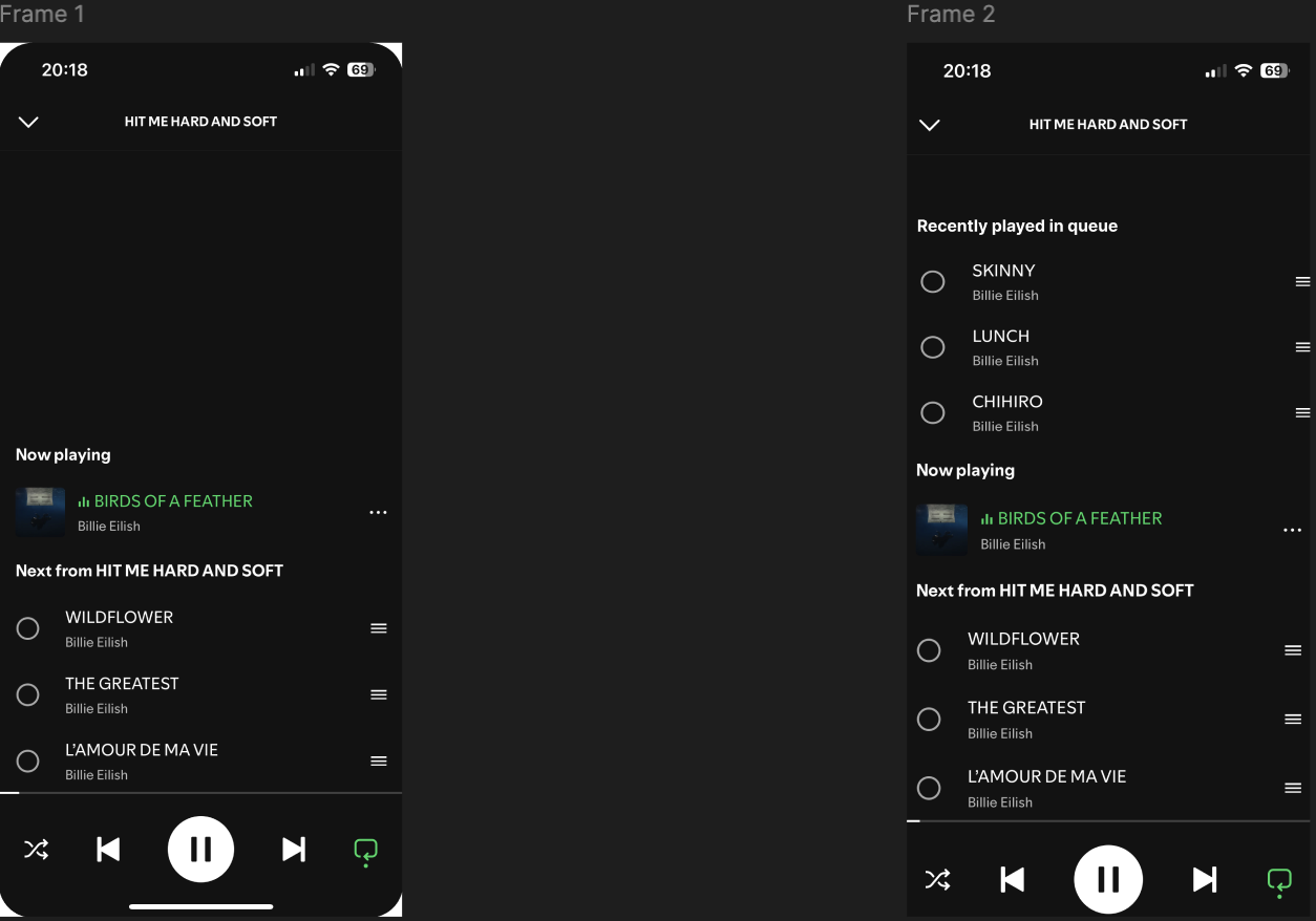 Recently Played mockup